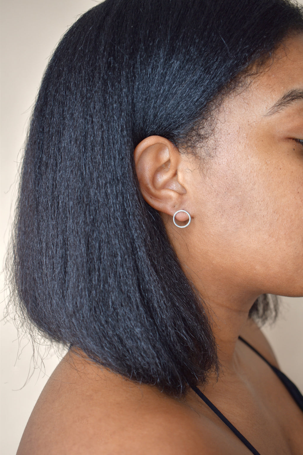 Halo Stud Hoop Earrings image 1