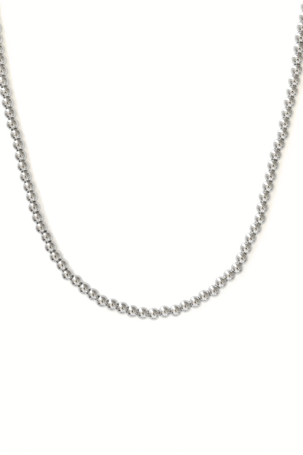 Silver Bead Necklace - Large image 0