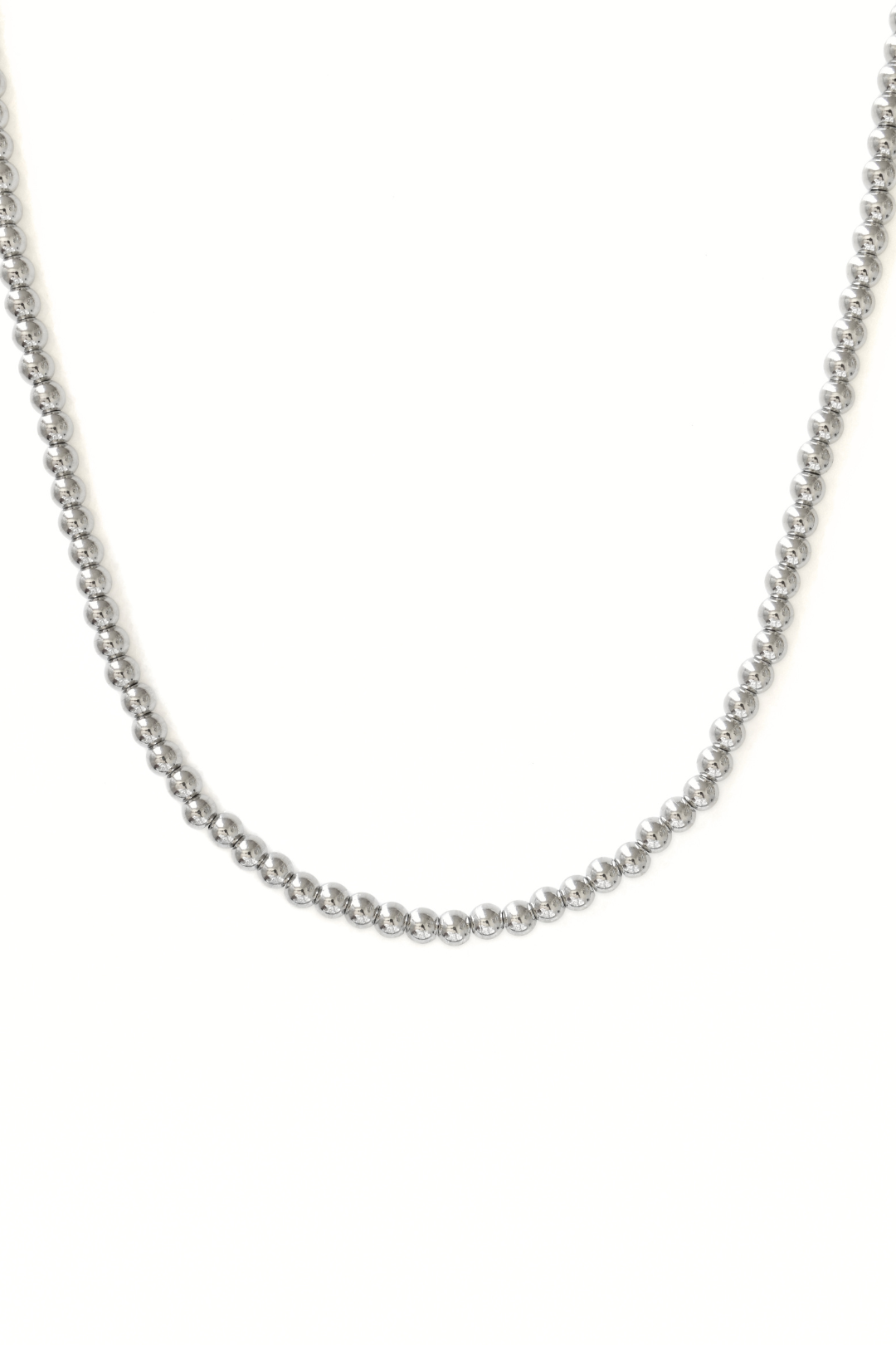 Silver Bead Necklace - Large image 0