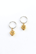 Duality Heart Huggie Earrings image 0