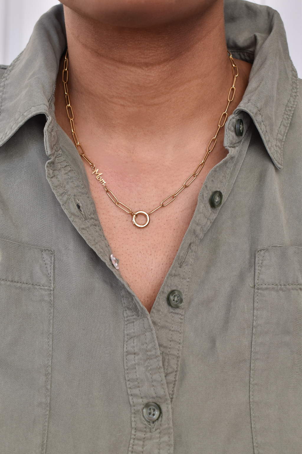 Mom Birthstone Paperclip Necklace image 3