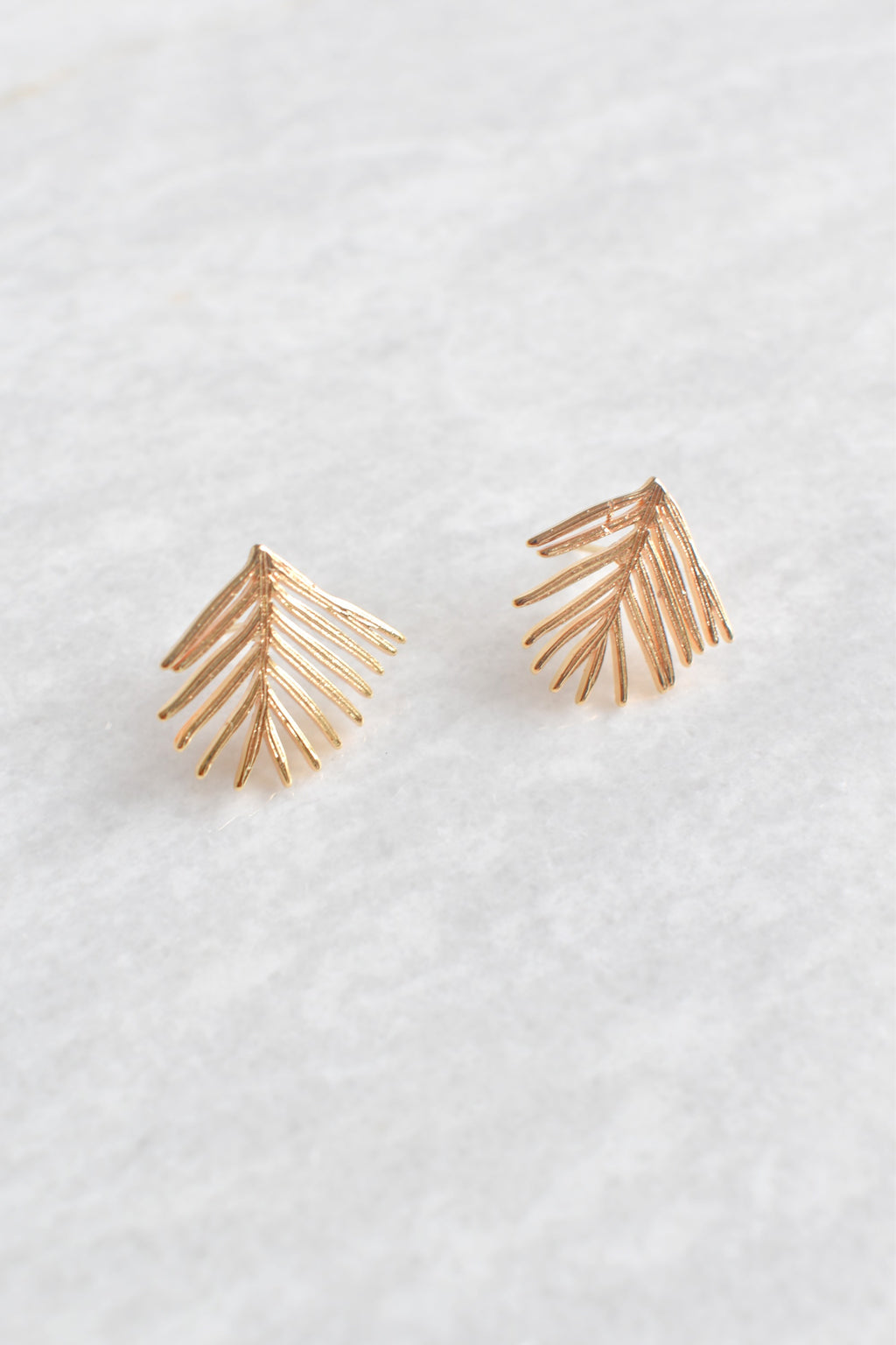 Palm Leaf Post Earrings image 0