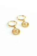 Coin Heart Burst Huggie Earrings image 0