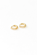 Gold CZ Mini Huggie Earrings - 6mm image 0