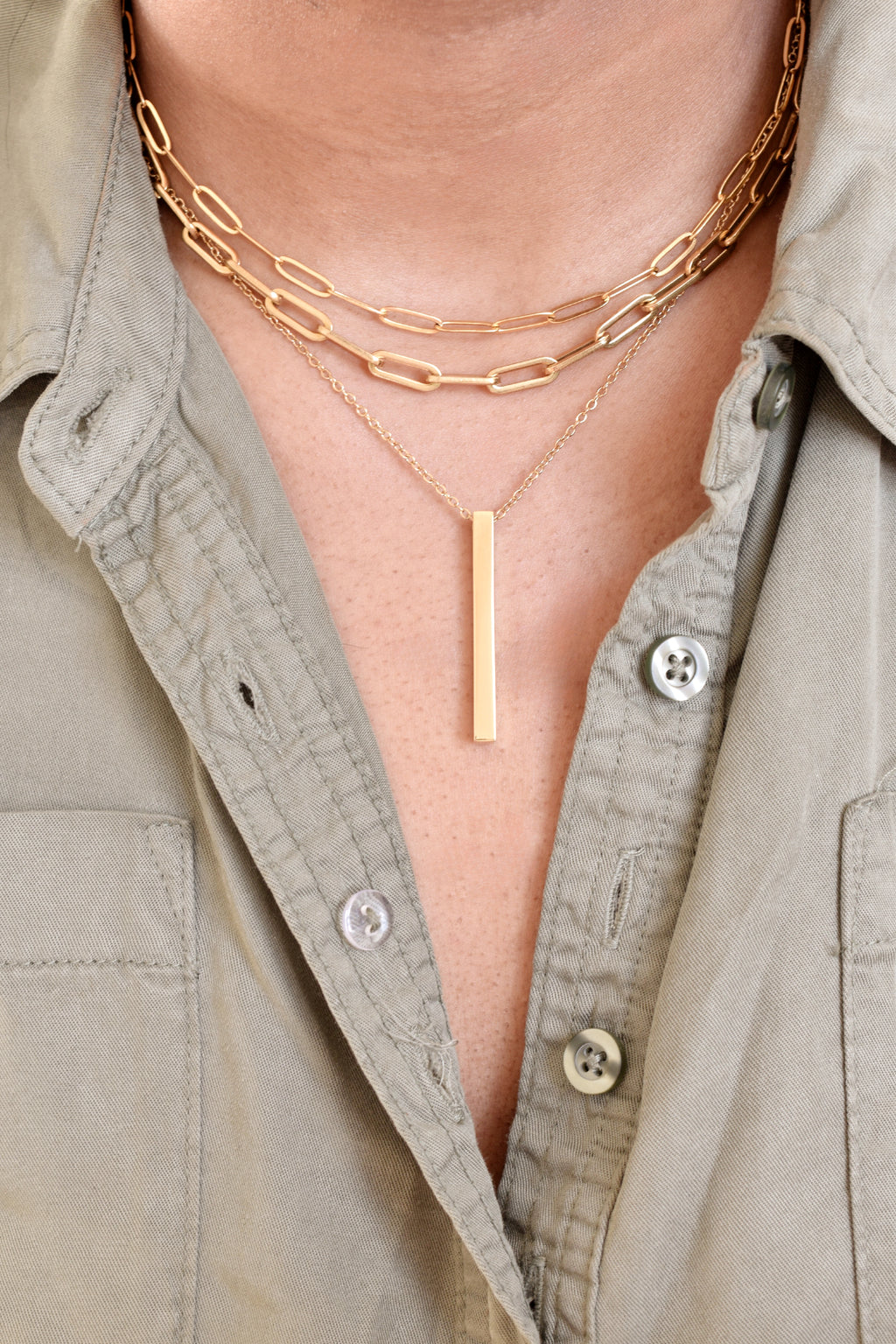 ThreeSixty Vertical Bar Necklace - Personalize image 1