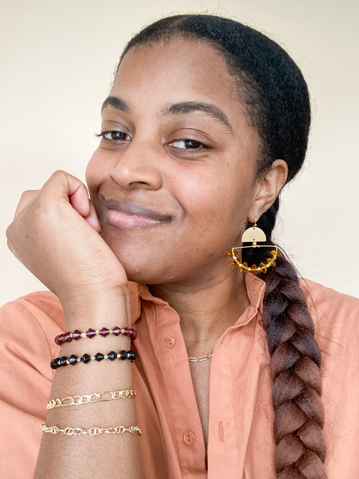 Liv Beaded Earrings - Yellow image 2