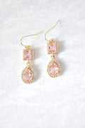 Princess Drops CZ Earrings - Pink image 0
