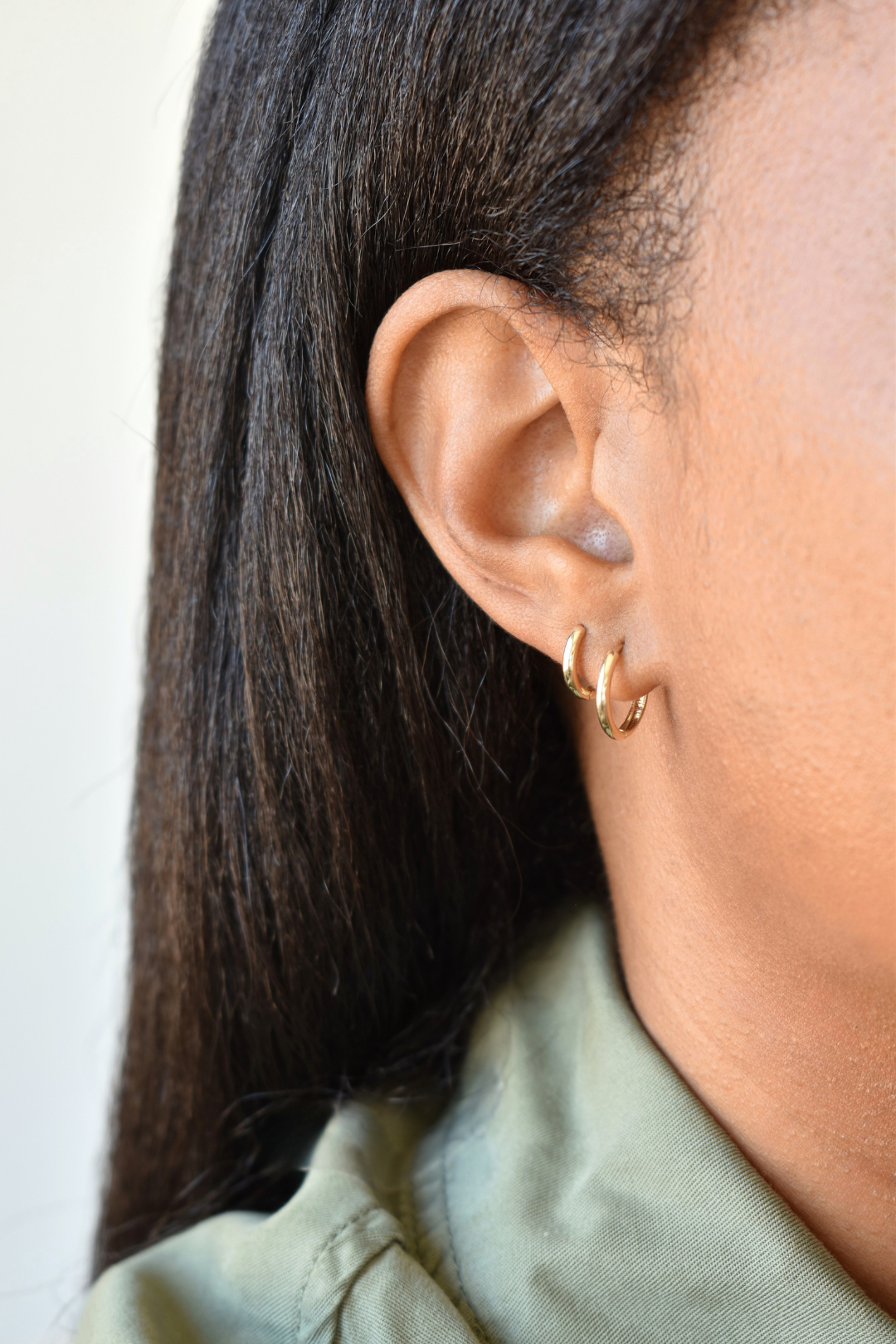 14K Gold Hoop Earrings image 2
