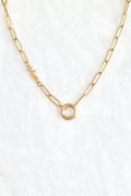 Mom Birthstone Paperclip Necklace image 0