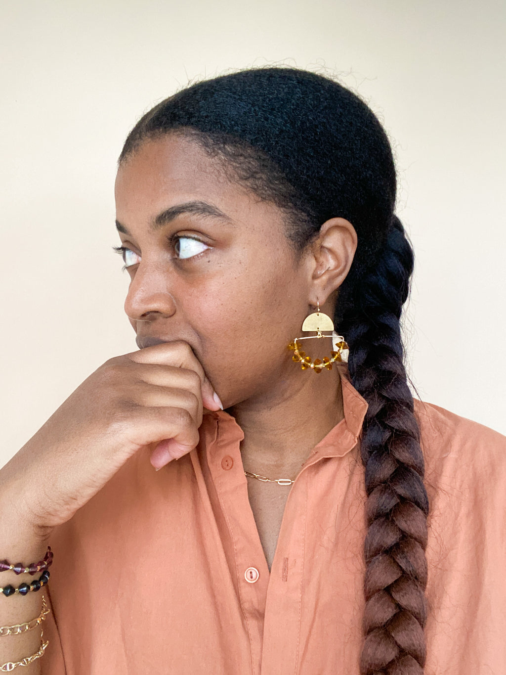 Liv Beaded Earrings - Yellow image 4