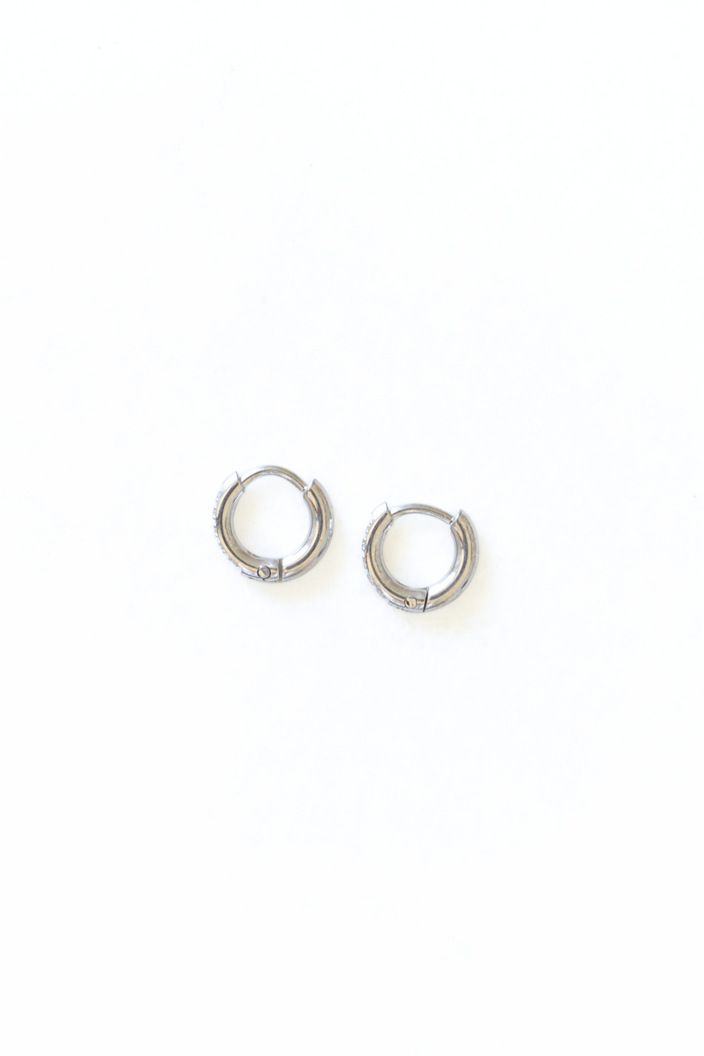 Silver CZ Mini Huggie Earrings - 6mm image 3