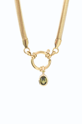 Oval Birthstone Charm Necklace image 0