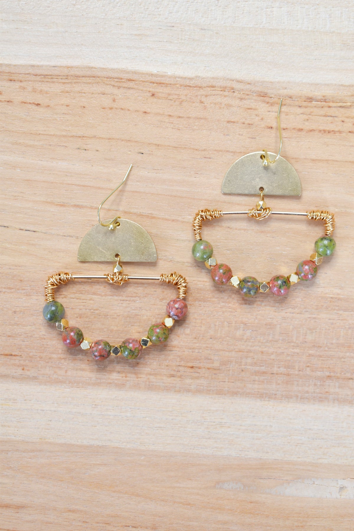 Liv Beaded Earrings - Unakite image 3