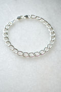 Flat Curb Sterling Silver Bracelet image 0