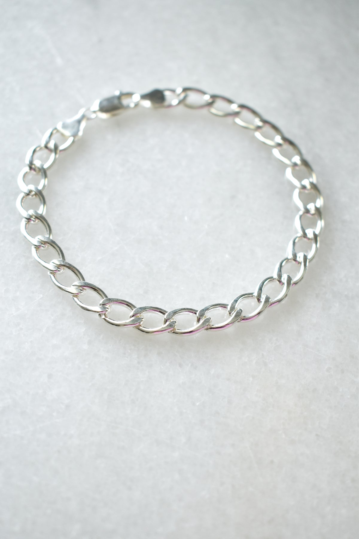 Flat Curb Sterling Silver Bracelet image 0
