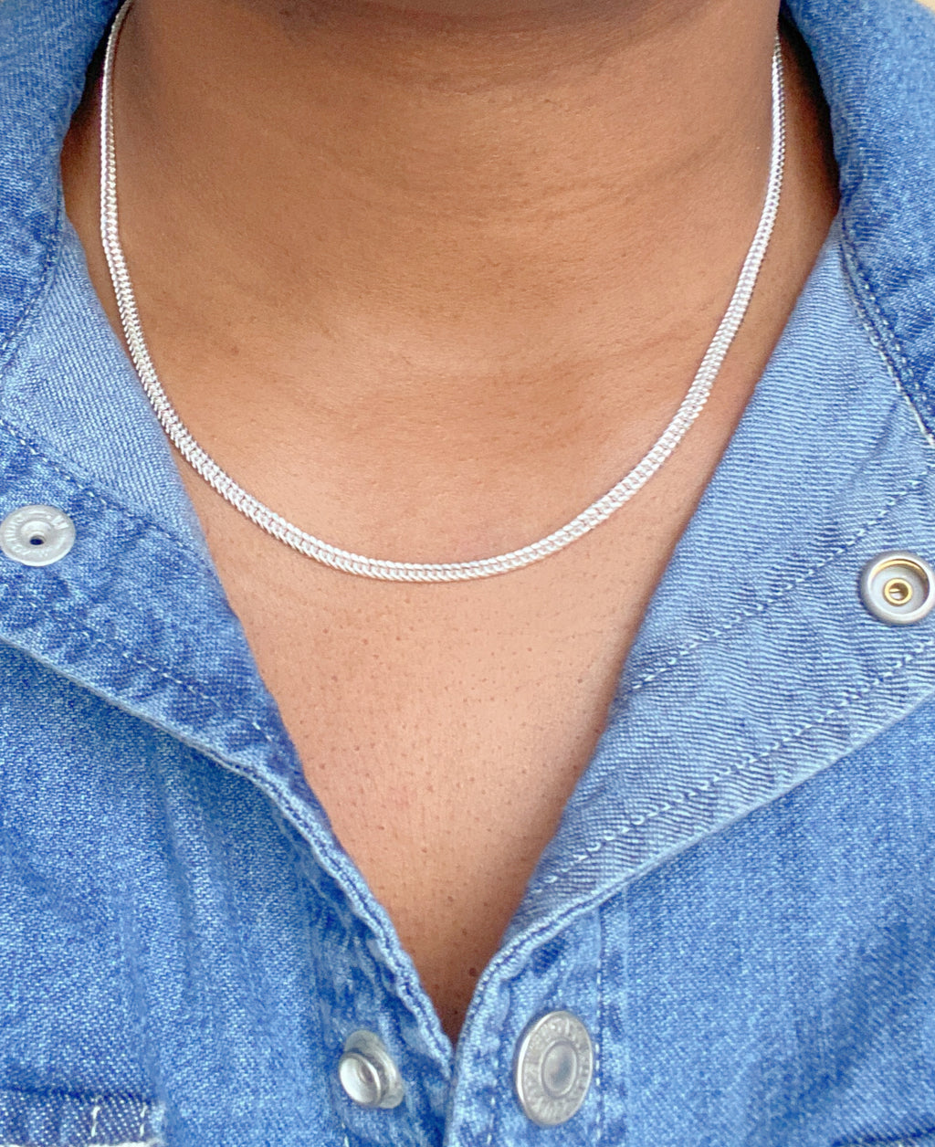 Curb Dainty Sterling Silver Necklace image 0