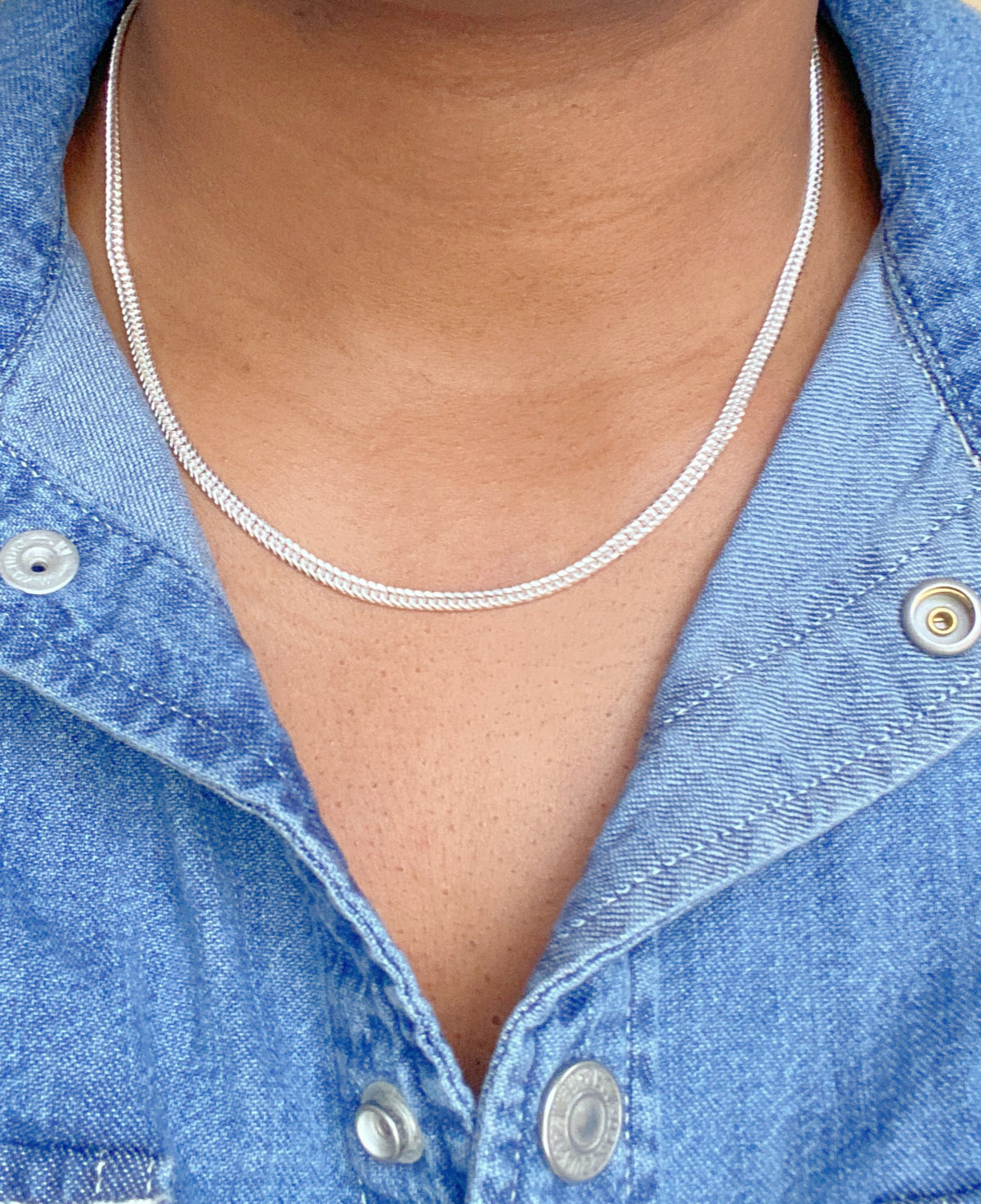 Curb Dainty Sterling Silver Necklace image 0