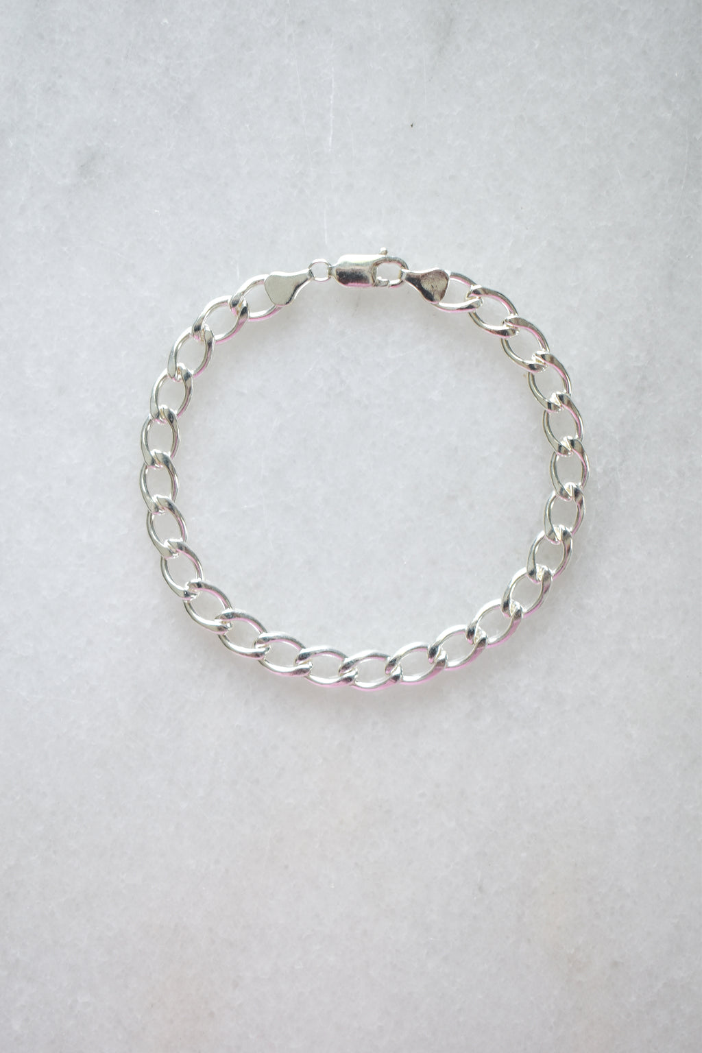 Flat Curb Sterling Silver Bracelet image 2