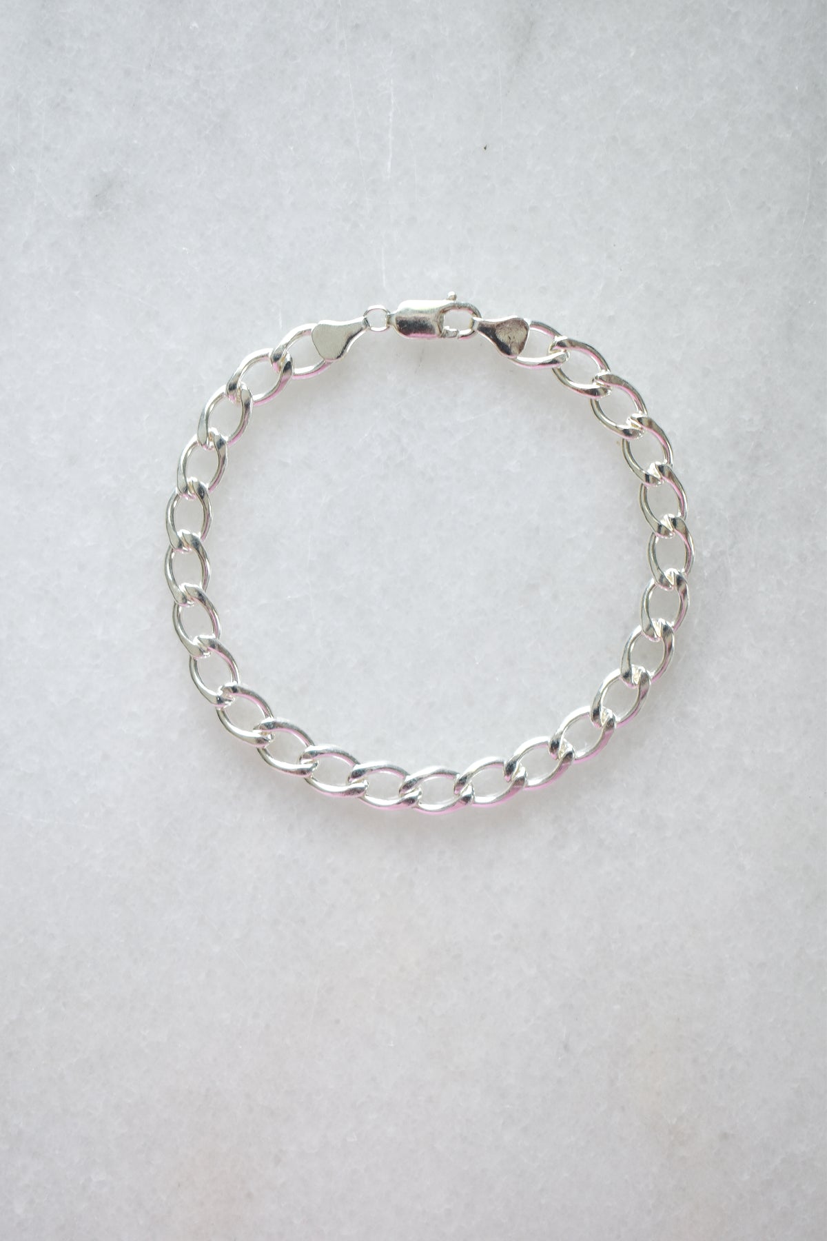 Flat Curb Sterling Silver Bracelet image 2