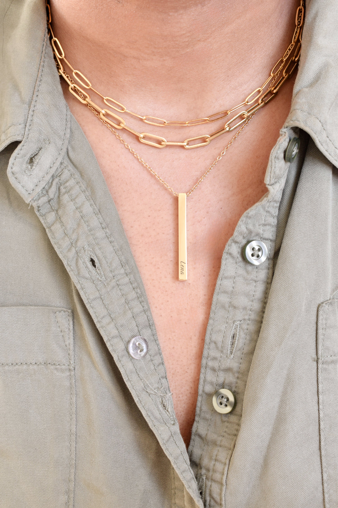 ThreeSixty Vertical Bar Necklace - Personalize image 3