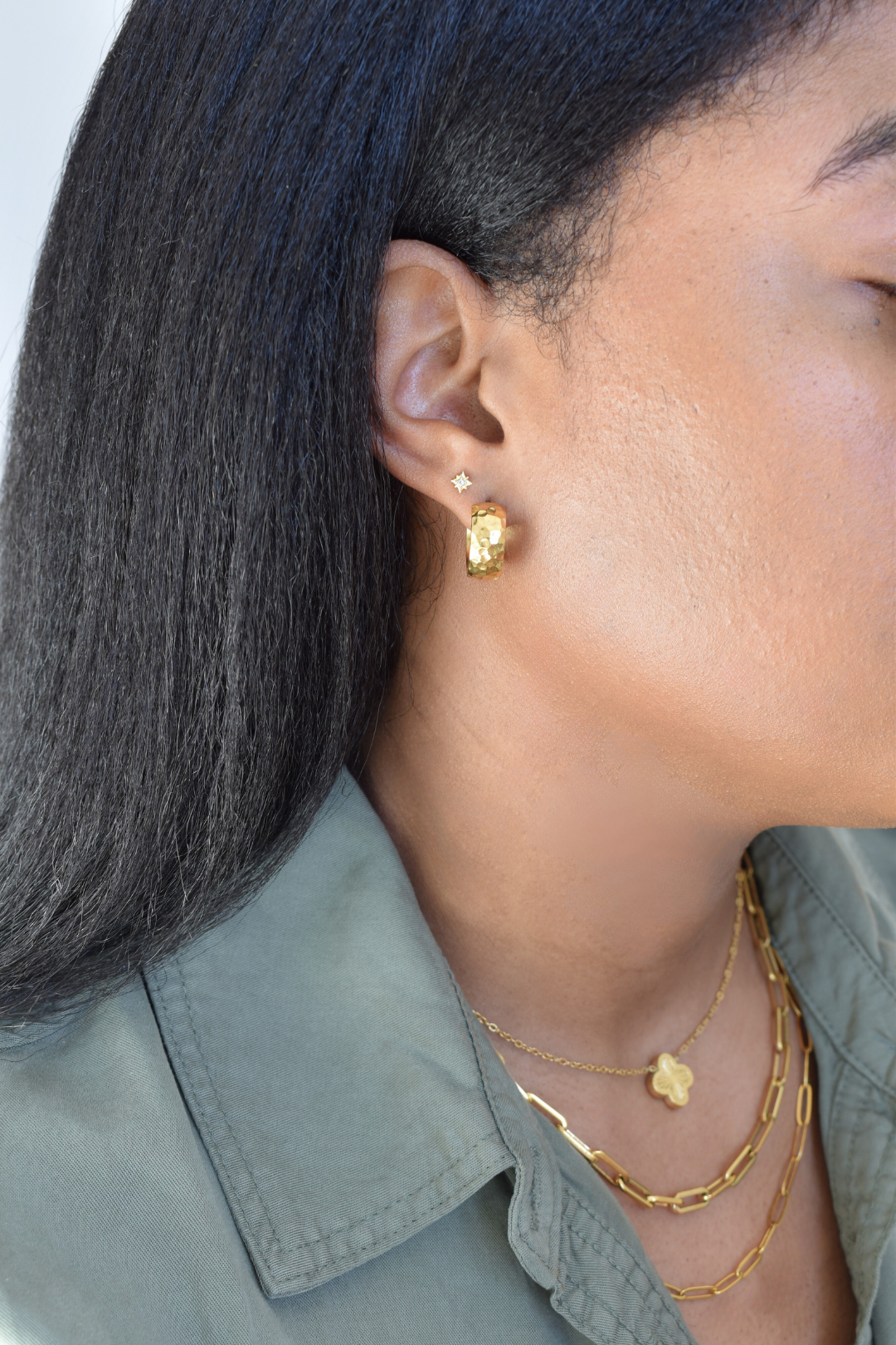 Chimmy Hammered Huggie Earrings image 1