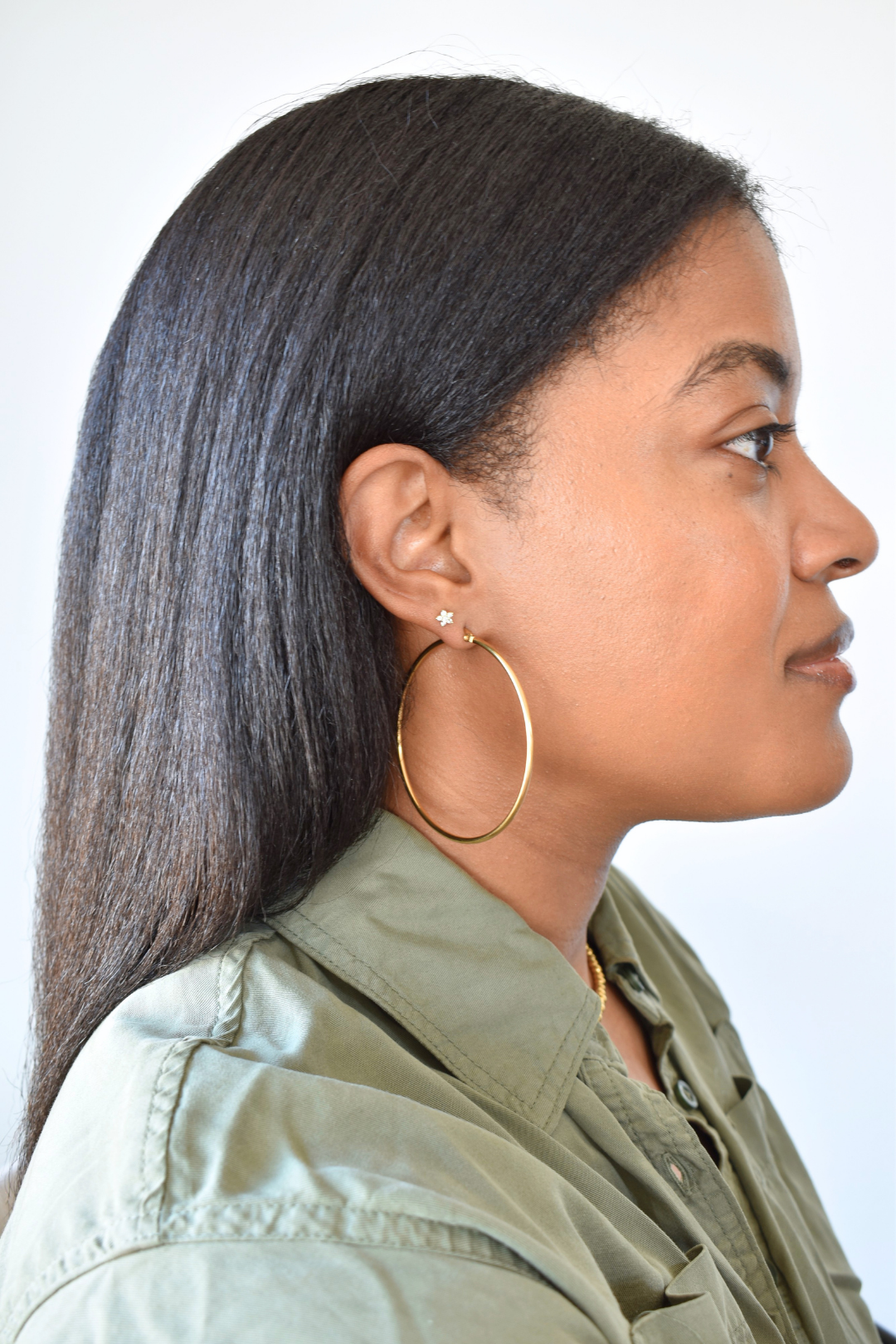 Flower Stud Earrings - Clear image 2