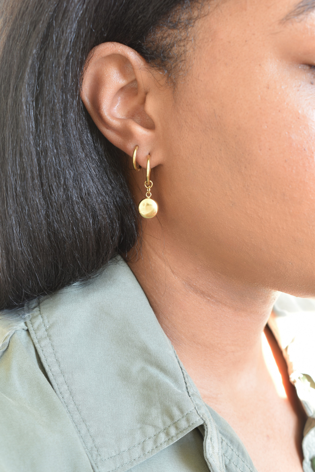 Coin Huggie Earrings image 1
