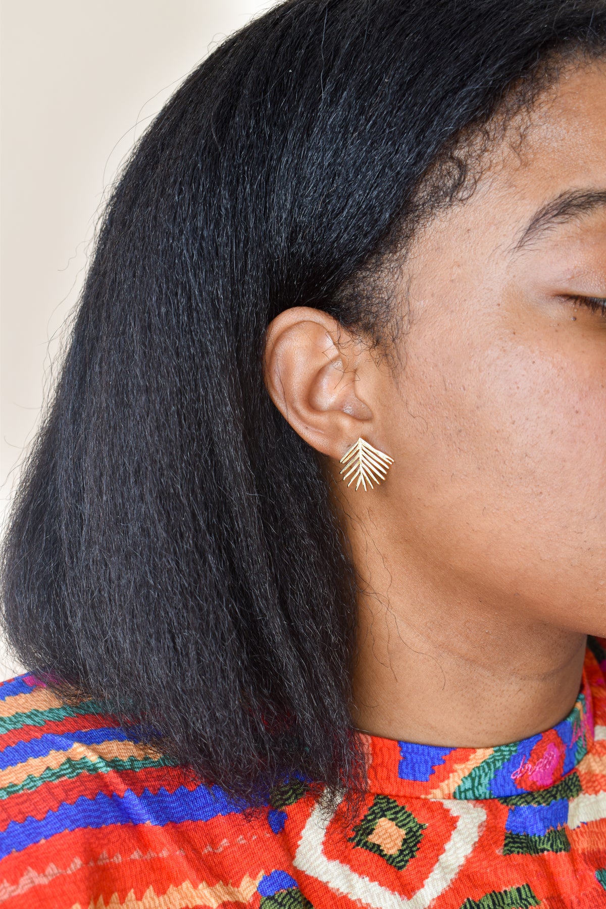 Palm Leaf Post Earrings image 2