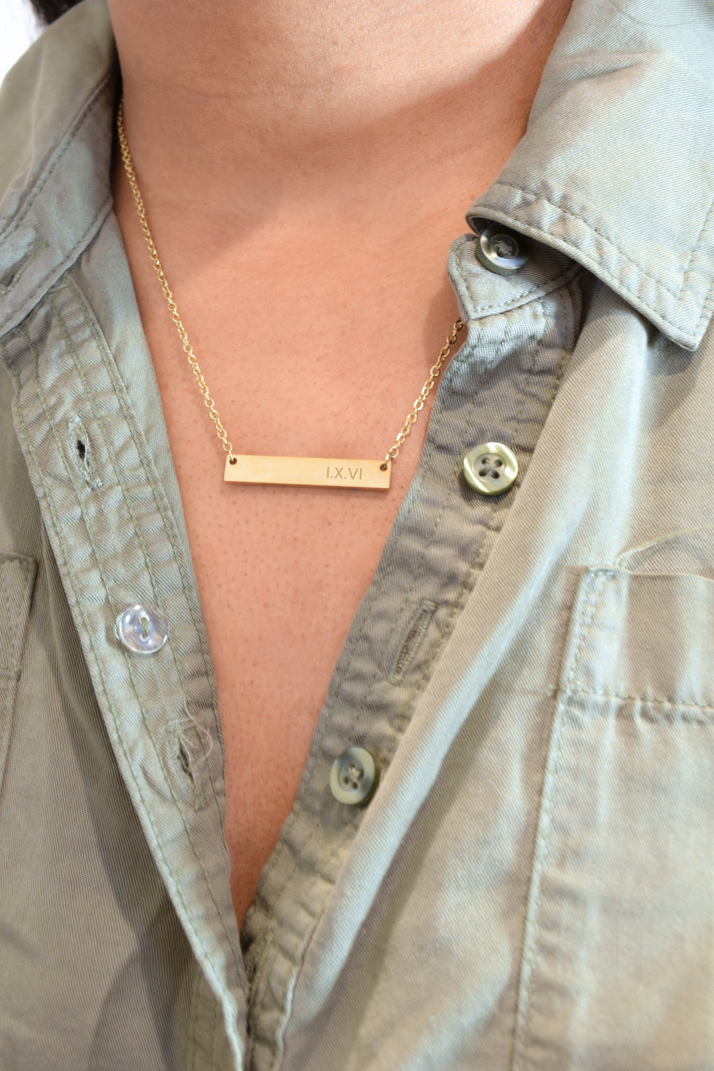 With You Bar Necklace - Personalize image 1