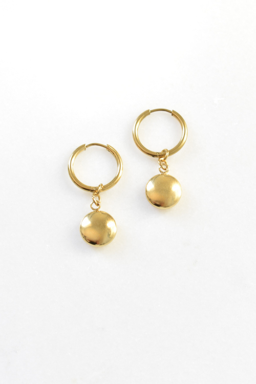Coin Huggie Earrings image 0