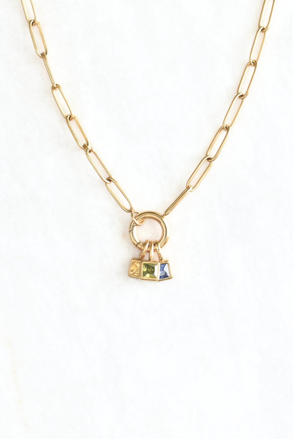 Square Birthstones Necklace image 0