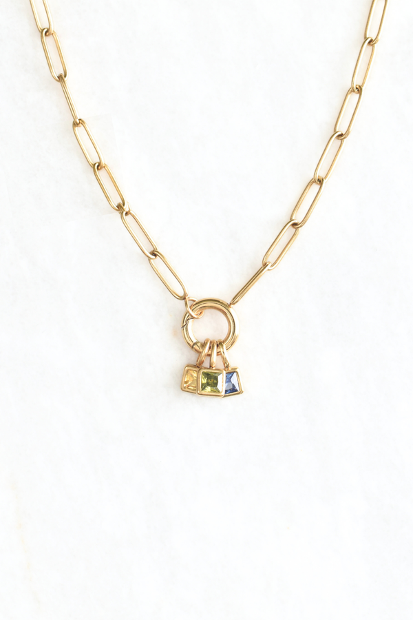 Square Birthstones Necklace image 0