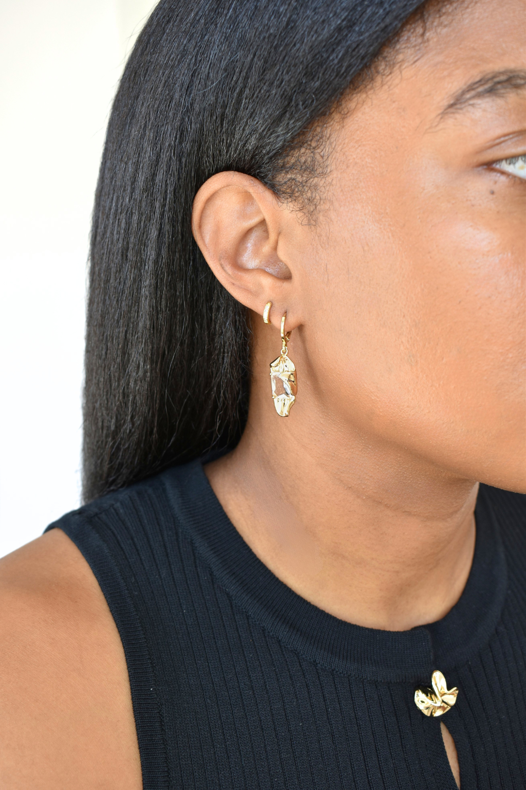 Golden-I Huggie Earrings image 0