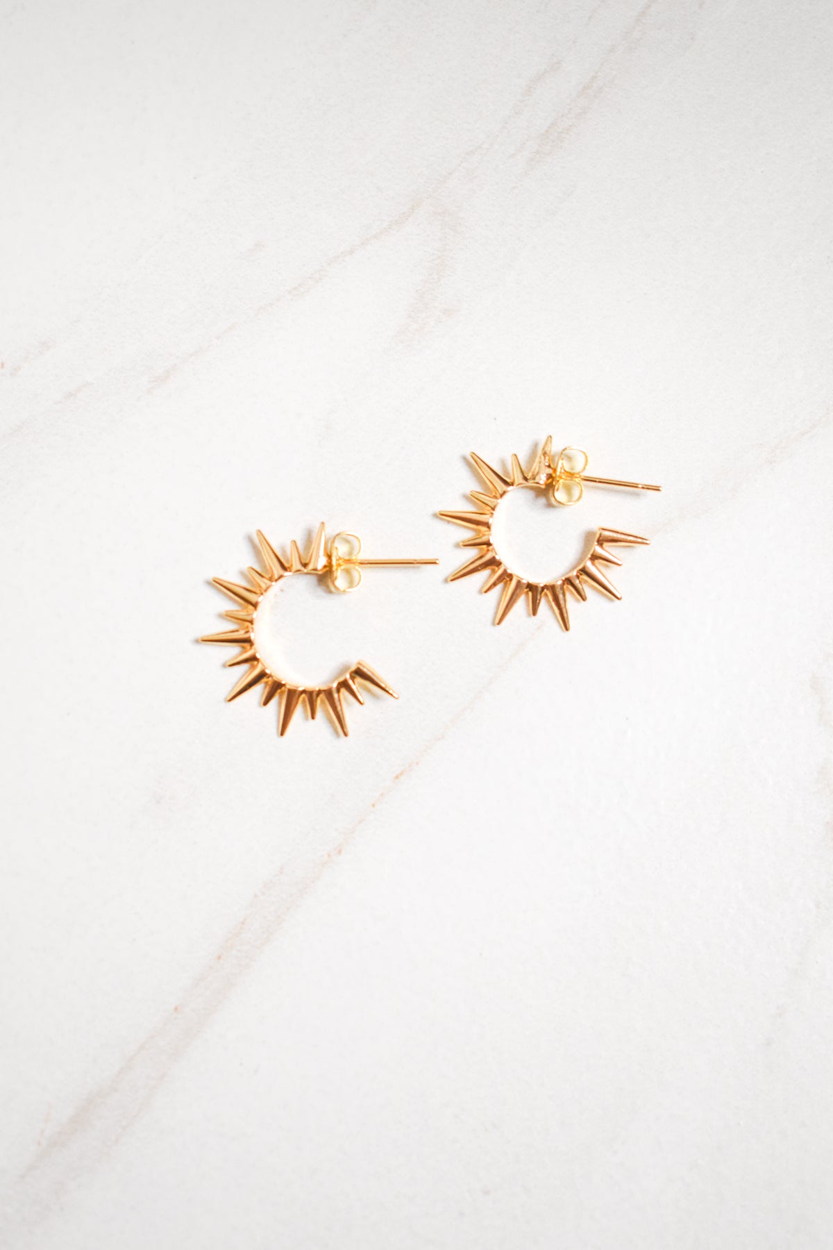 Spiked Huggie Earrings image 0