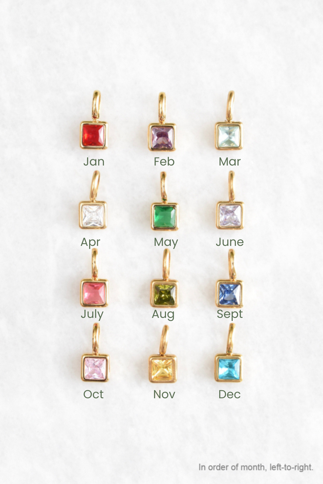 Square Birthstones Necklace image 4