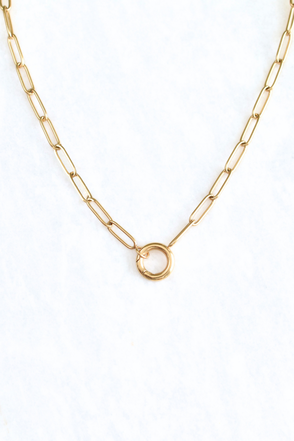Paperclip Circle Clasp Necklace - Large image 0