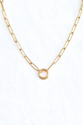 Paperclip Circle Clasp Necklace - Large image 0