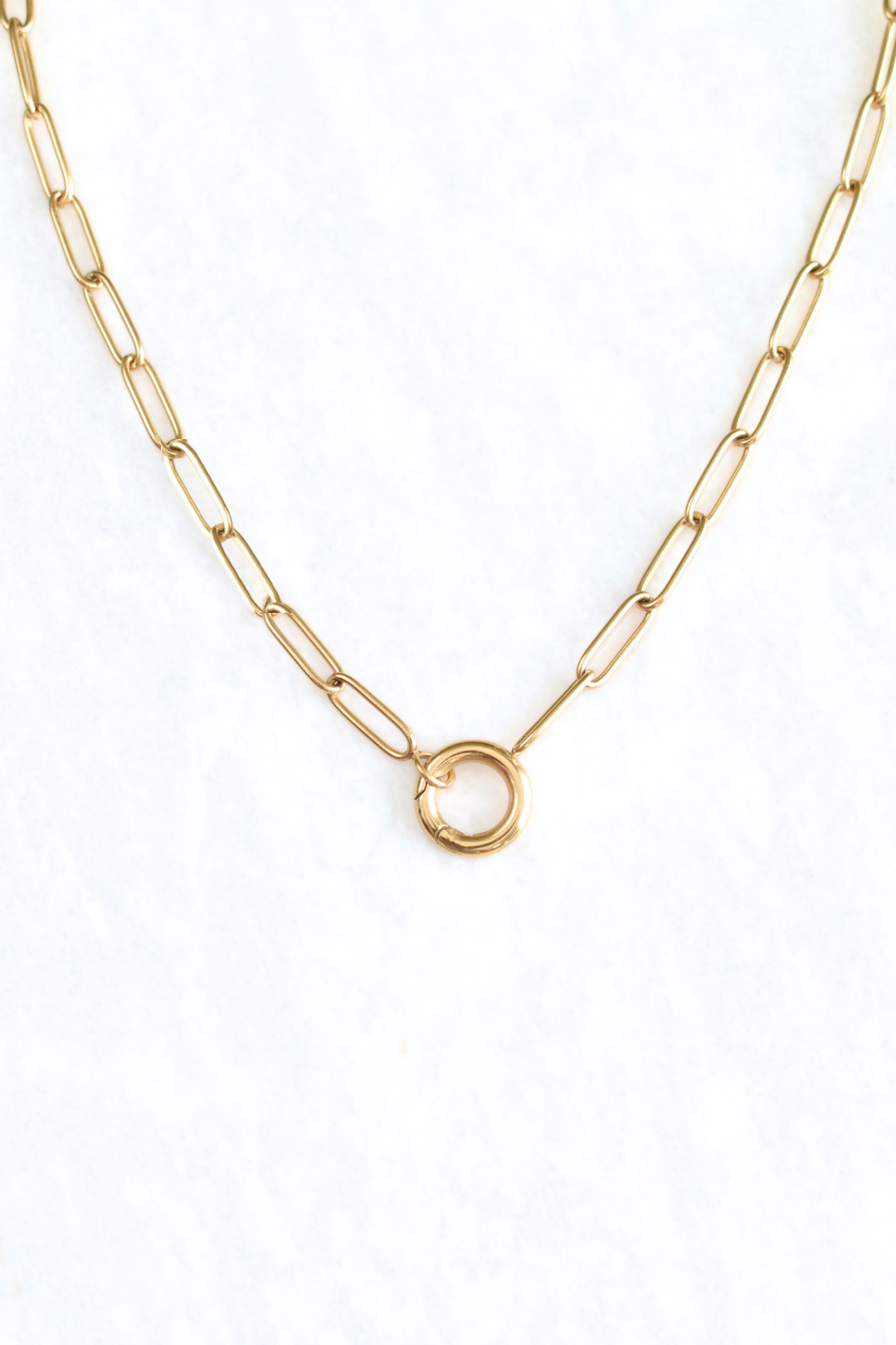 Paperclip Circle Clasp Necklace - Large image 0
