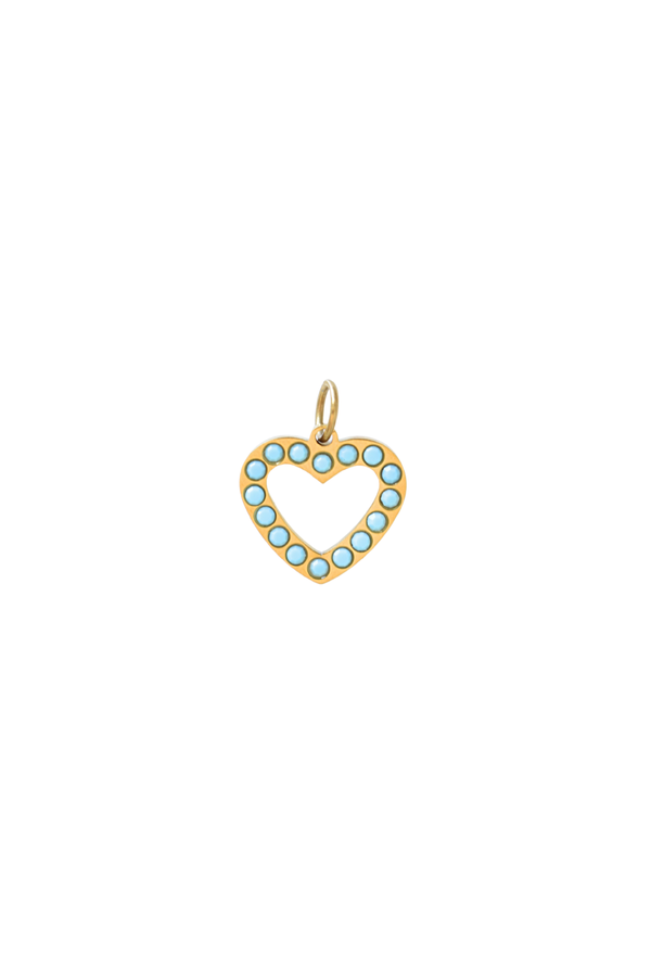 Turquoise Heart Charm image 0