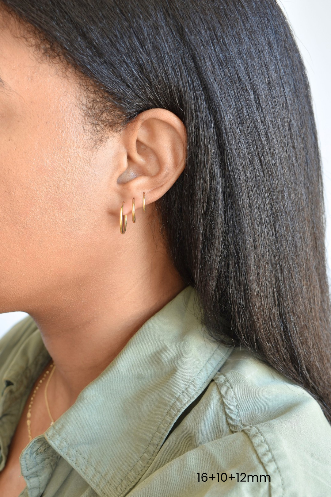 Hoop Huggie Earrings - 10mm image 1