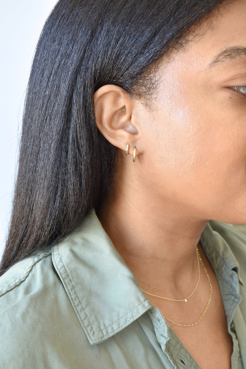 14K Gold Hoop Earrings image 1