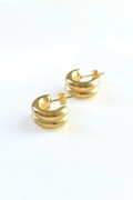Double Chunk Huggie Earring - Gold image 0