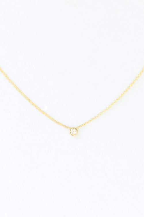 14K Gold Solitaire Diamond Necklace image 0