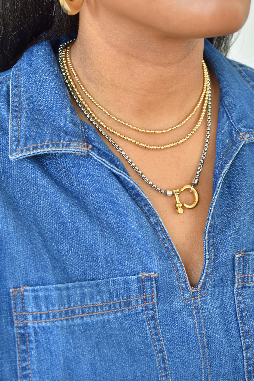 Gold Bead Necklace - Small image 2