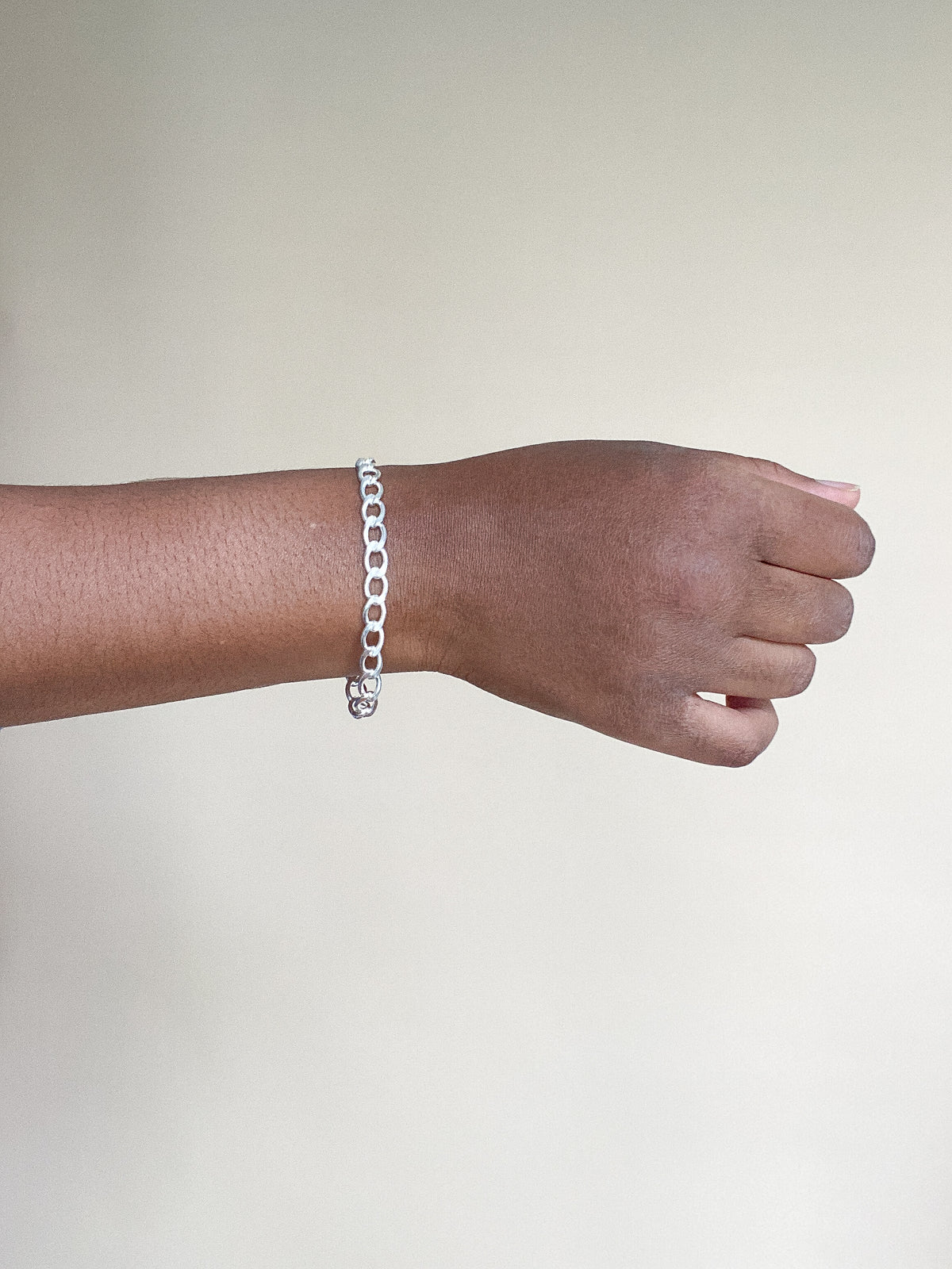 Flat Curb Sterling Silver Bracelet image 1