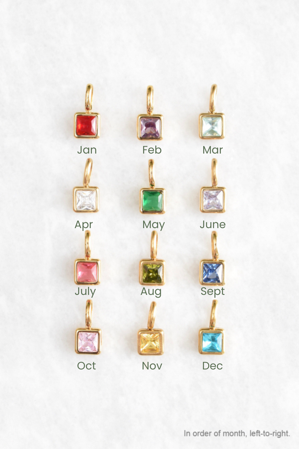 Square Birthstone Charms image 5
