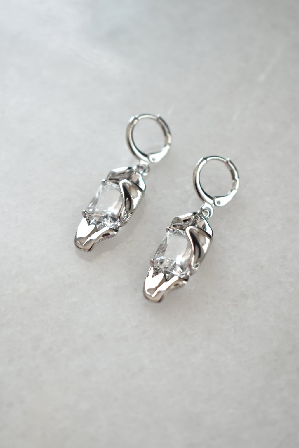 Silver-I Huggie Earrings image 6