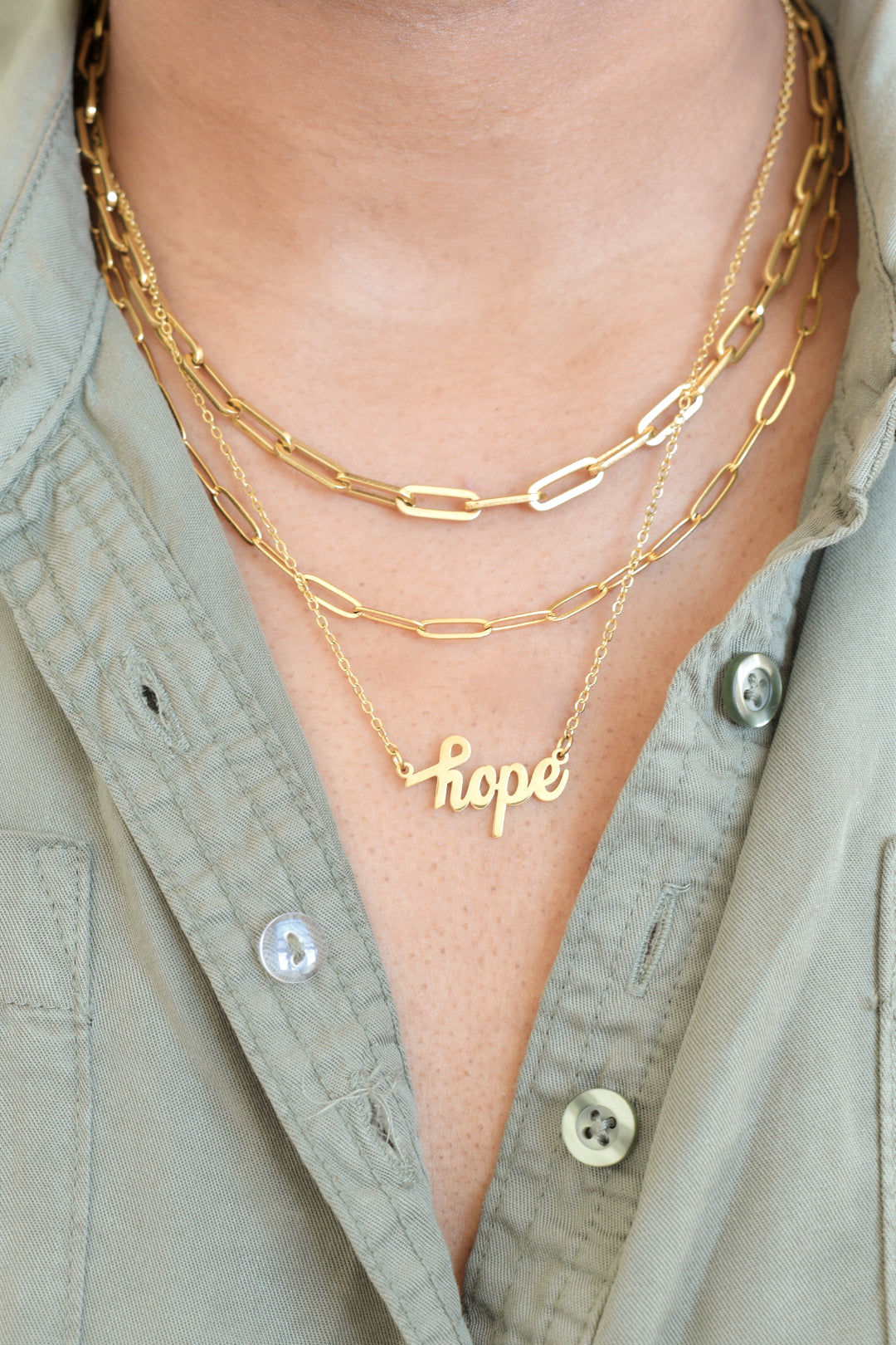 Paperclip Chunky Necklace - Large image 1