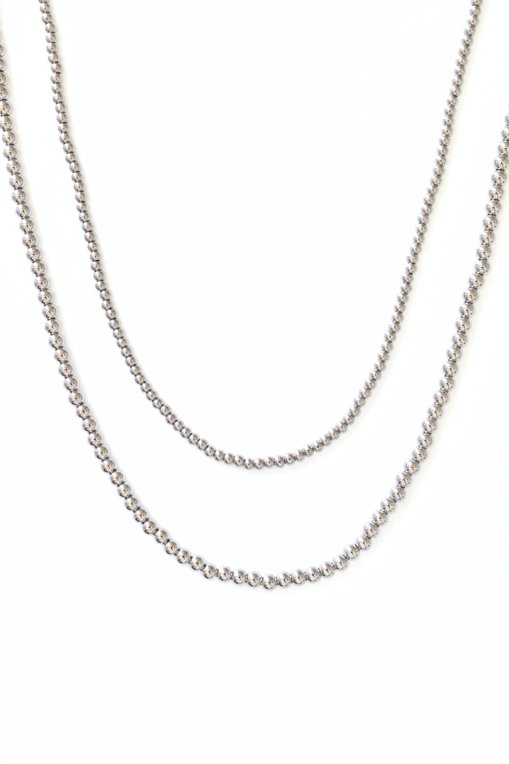 Silver Bead Necklace - Large image 2