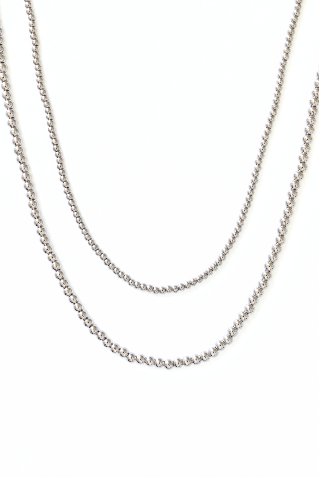 Silver Bead Necklace - Large image 2